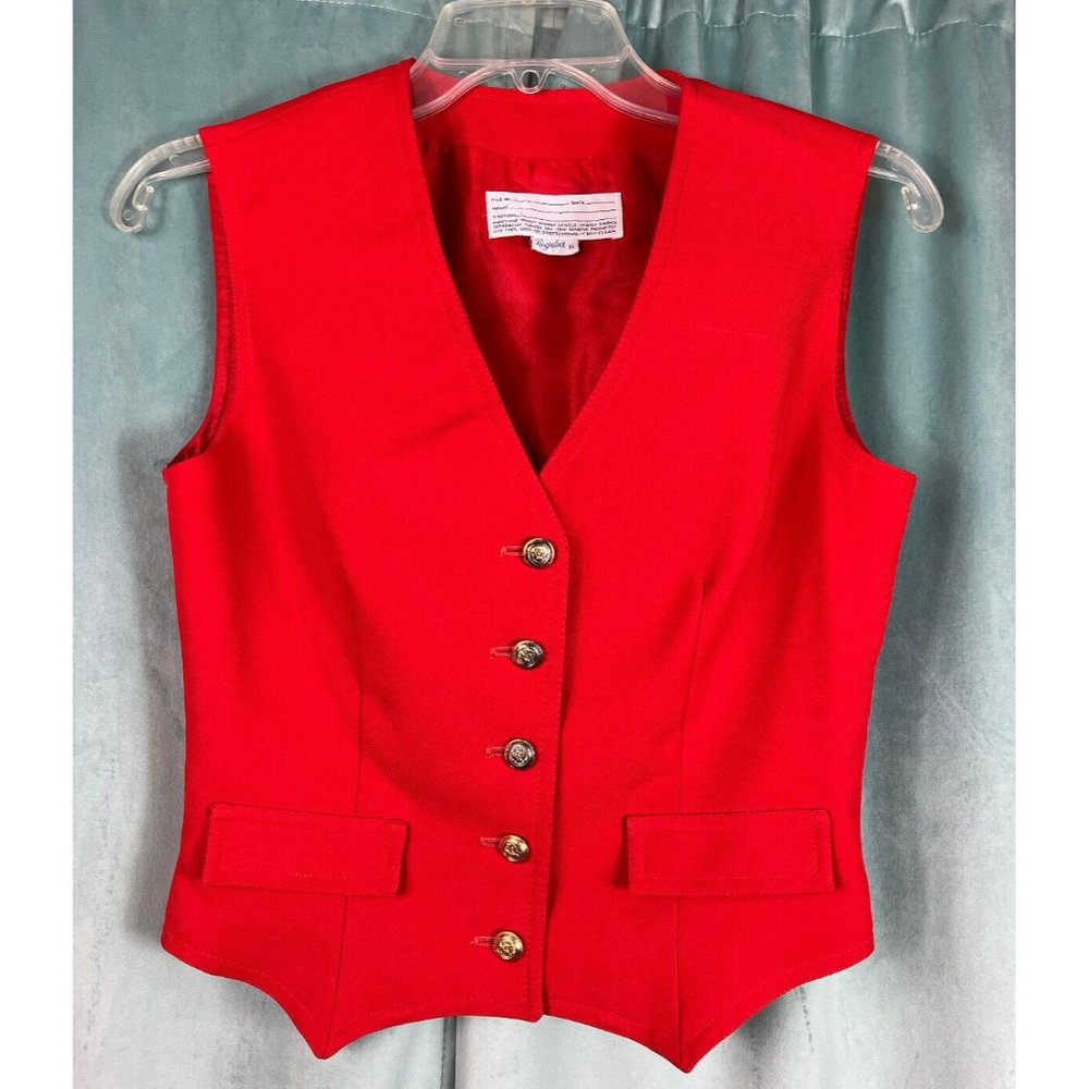 Rare 70s American Airlines Stewardess  Vest Orange Flight Attendant Uniform